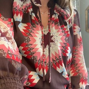 Ann Taylor Loft Sheer Long Sleeve Shirt - XS